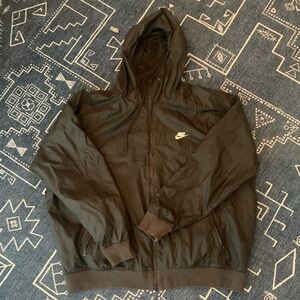 Nike Black Windbreaker Rain Jacket with Hood